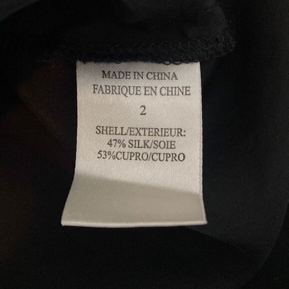 Theory Silk Dress Little Black Long Sleeved Dress Size 2 - Picture 7 of 7